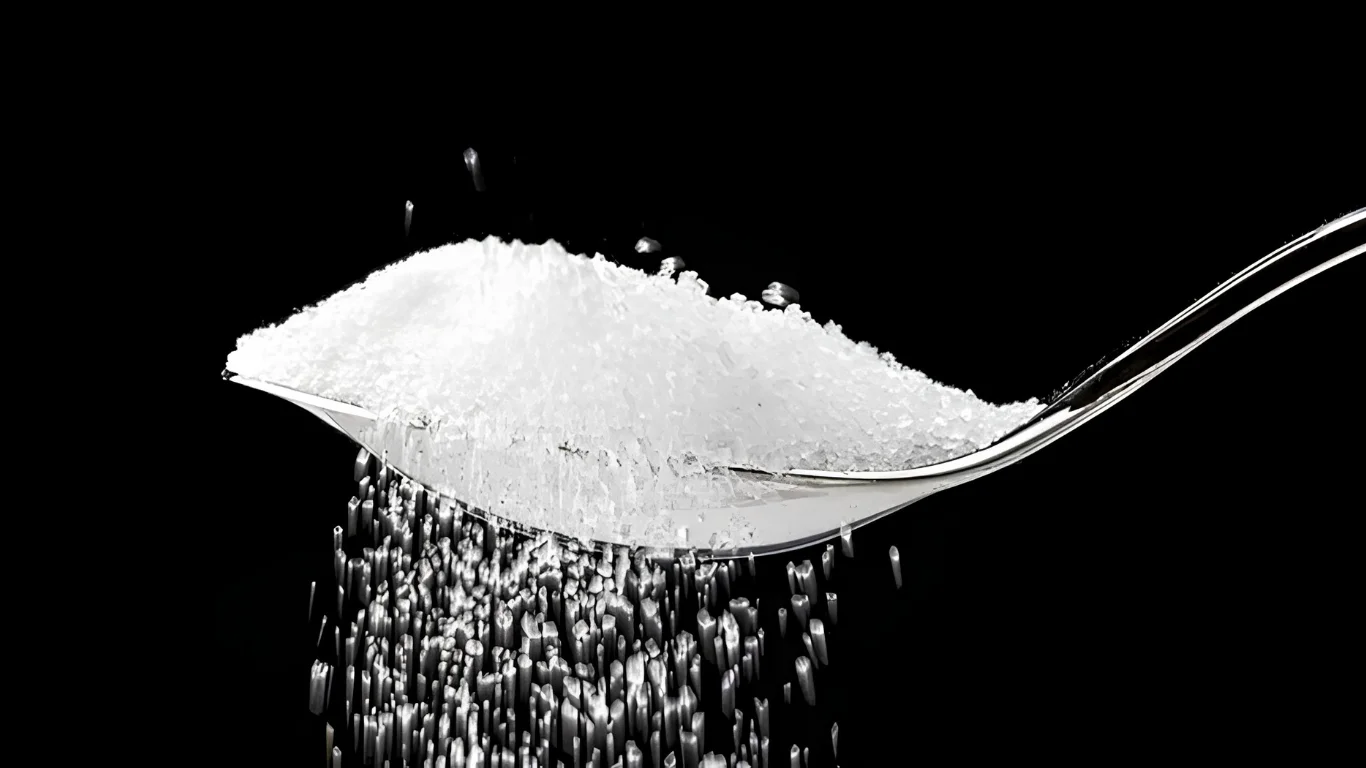 Sugar Tax - Sugar falling off a silver spoon.
